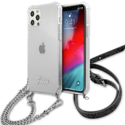 Guess 4G Silver Chain Back Cover Πλαστικό Διάφανο (iPhone 12 / 12 Pro)