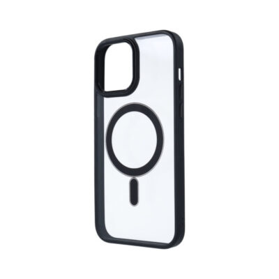 TPU MAG FRAME IPHONE 12 / 12 PRO trans black backcover