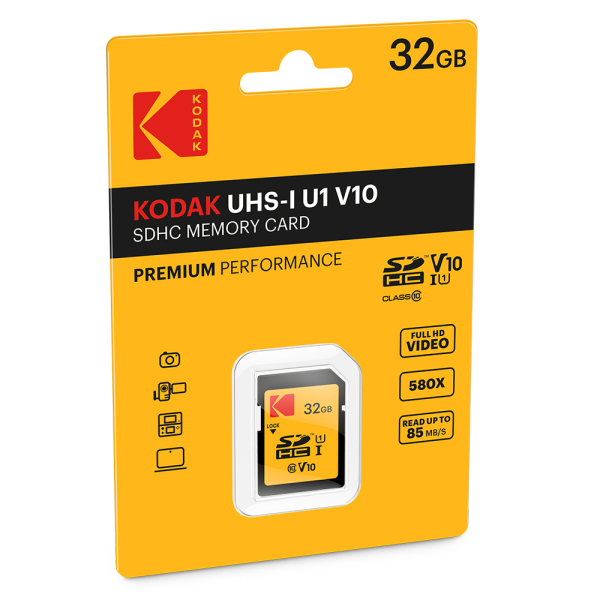 Memory Card microSD KODAK UHS-I U1 PREMIUM PERFORMANCE 32GB CLASS 10 with adapter V10 A1 - Image 2